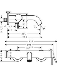 ��������� Hansgrohe Tecturis S ��� �����/����, ���������, �������������, ����������� ������ 73422140