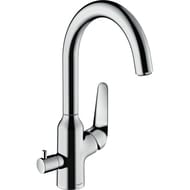 Смеситель Hansgrohe Focus M42 для кухни 220 мм поворотный излив запорный вентиль хром 71803000