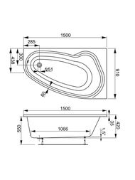 ����� ��������� VAGNERPLAST AVONA 150 L (1500�900�420) �������, ����� VPBA159AVO3LX-04