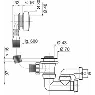 Обвязка для ванны WIRQUIN SP5603" полуавтомат, вентиль ABS хром, клапан латунь хром.  30717567