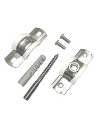 Крепеж для трубы - (48-52мм) 1.1/2" М8, с белым резиновым уплотнением, шурупом, дюбелем — миниатюра 3