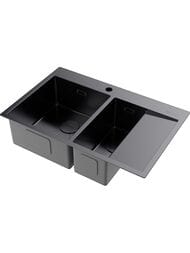 Мойка Omoikiri AKISAME 78-2-GM-L (780х510х200) большая чаша слева, вороненая сталь 4973101