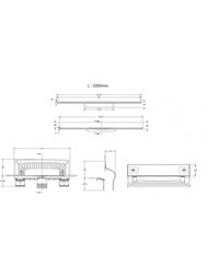 Душевой лоток BERGES WALL 1000, хром глянец, верт. выпуск S-сифон D50/105мм Н50мм, 091057