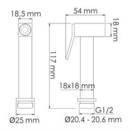Гигиеническая лейка WasserKRAFT A136 с фиксатором, латунь, цвет: хром