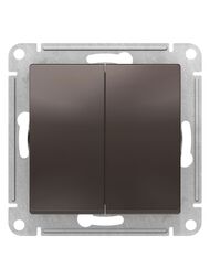 Переключатель Systeme Electric ATLASDESIGN 2-клавишный схема 6 10АХ механизм мокко ATN000665