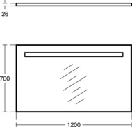 Зеркало Ideal Standard MIRROR&LIGHT (1200х700) с подсветкой, подогрев T3344BH