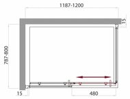 ������� ������ BelBagno Uno (1200�800�1850) UNO-AH-1-120/80-C-Cr �������������, ������ ��������/��