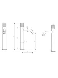 Смеситель Boheme Stick 122-MG-MR-W для раковины, на 1 отв,однозахв, ручка мрамор, золото мат