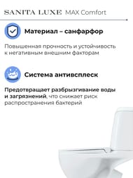 ������ ������� Sanita Luxe MAX Comfort (615x390x745) ������� �� ����������, ��������� WC.CC/Max/2-DM/WHT.G/S1
