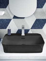 Умывальник IPALYSS Ideal Standard (550х380х145) отвер под смеситель, перелив, черный глянец E2077V2 — изображение 2