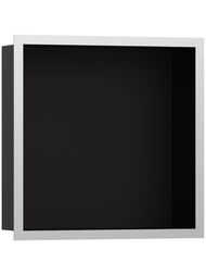 Шкаф-ниша Hansgrohe XtraStoris Individual 56098800 300х300х100 рама шлиф.сталь/короб матовый черный