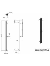 GROTA CORSA Полотенцесушитель электрический 80х1200 N EL RAL9005 черный