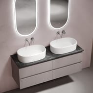 Столешница для ванной комнаты SANCOS Black Sky 1400х460, керамогранит, без отв. под смеситель, TT140A1