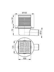 ������� ���� Alcaplast APV1 (105x105/50) ������� ��������, ������� ����.�����, ������ �����������