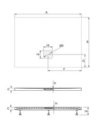 Поддон акриловый RIHO BASEL 410 (1600х800х45) прямоугольный, белый, с сифоном