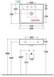 �������� Globo Stone (600�500�140) ���������/���������, ��� ��������� ��� ����., ����� SCQ61BI