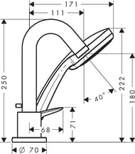 ��������� Hansgrohe Logis 71313000 �� ���� �����, 3 ���������, �������������, �������� �����, ����