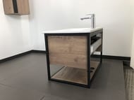 Тумба COMFORTY Бонн-75 (755х520х465) подвесная, с раковиной, дуб темный 00-00006487