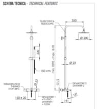 Душевая система термостатическая с изливом Remer EQ34A7MDMD20, хром — миниатюра 2