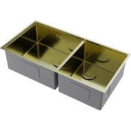 Мойка Omoikiri TAKI 85-2-LB-U/IF-LG Side (850х440х200) универ.монтаж, 2 чаши, свет.золото 4997038