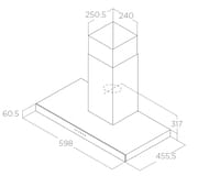 Вытяжка ELICA Joy BLIX/A/60 LED, 600х455 мм, 1200 м3/ч, 265 Вт, нерж.сталь/черный PRF0104625A