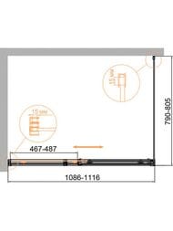 ������� ������ CEZARES DUET SOFT-M-AH-1-110/80-C-Cr (1086-1116x790-805)x1950 ������ �����/����