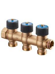 Гребенка Oventrop 3/4" Multidis R 3, 3 отвода, бронза, с самоуплотнением,   4200553