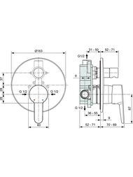 Смеситель для ванны/душа Ideal Standard SESIA A6945AA встраиваемый, однозахватный, хром