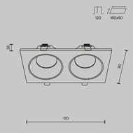 ������������ ���������� Maytoni Zoom (���) DL033-2-02B, IP65, ������