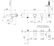 Смеситель для ванны Remer Metrica MC53D2WBBR, бронза маслянная — миниатюра 2