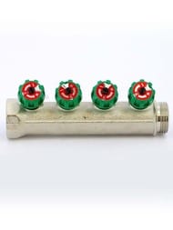 Коллектор Tiemme с вент.кранами 1"нв - 4 х 1/2"(16) никель 1840004(1868N160404)