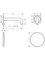 ��������� Axor Citterio 39118 ��� ����������� �����������, ���������, ����� 220 ��, ������� �����