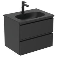 Умывальник Ideal Standard TESI плоский 60 см, 625х450х165 черный матовый T3510V3