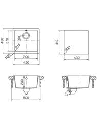 Мойка SCHOCK Soho 50 (N-100S) (450х430) Cristadur, цвет: аворио   700495