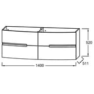 ����� ��� �������� Jacob Delafon Nona EB1891RU-G1C 140 ��, ���������, 4 �����, ����� ������