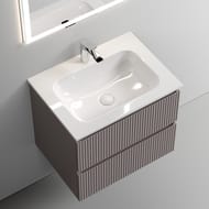 Тумба под раковину SANCOS Snob T (590х445х500) подвесная, два ящика, Doha Soft SNT60SM