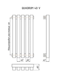 Радиатор КЗТО Quadrum 40 V 1750-10 R черный матовый муар