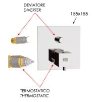 Смеситель термостатический для душа Remer Q-Elegance QT09KBBG, золото брашированное — миниатюра 2