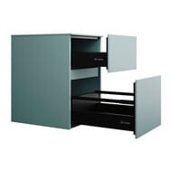 Тумба Burgbad Lin20 400х580х487 подвесная, 2 ящика, голубой USIS040F5395