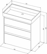 ����� ��� �������� Aquanet Nova Lite 75 (724�422�735) ���������, 3 �����, ��� ������������ 302474