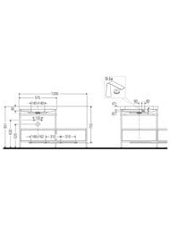 Консоль с раковиной Duravit Happy D.2 Plus 1200х850х490 2 ящика, правая, белый глянец HP4760O2222 — изображение 3