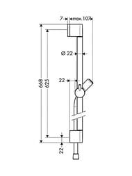 Душевой набор Hansgrohe Unica`C (штанга 65 см, шланг) 27611000 — миниатюра 2