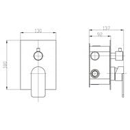 Смеситель для душа BelBagno NOVA NOV-SDMC-IN встраиваемый, однозахватный, с переключателем, сатин