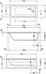 ����� ��������� Duravit D-Code 1700�750�420 ������ � ���, ����� 700100000000000