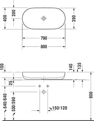 �������� Duravit Luv 800�400 �����������, �����, ������ � ������������ ������� 0379800000