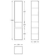 Пенал KERAMA MARAZZI PLAZA Modern подвесной, 350х320х1700, белый глянцевый PLB.M.170\WHT