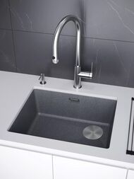 Мойка LUMI 55UNI-SKEW, IT-GRANIT, LU55SK-DG, графит, 555х440, Paulmark