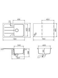 Мойка SCHOCK Formhaus 45D (780х500) Cristalite, цвет: оникс   700935
