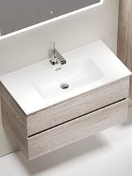 Тумба под раковину SANCOS Urban (890х450х550) подвесная, 2 ящика с доводчиками, дуб галифакс UR90EG