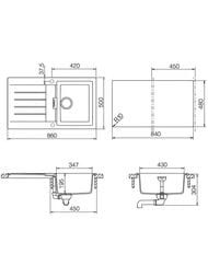 Мойка SCHOCK Signus D-100 (860х500) Cristadur, цвет: пуро   700673